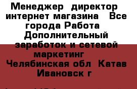 Менеджер (директор) интернет-магазина - Все города Работа » Дополнительный заработок и сетевой маркетинг   . Челябинская обл.,Катав-Ивановск г.